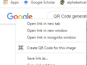QR Code in Chrome browser
