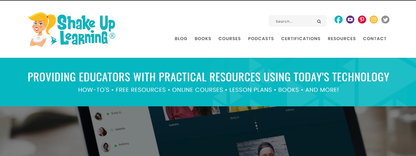 Shake Up Learning website screenshot