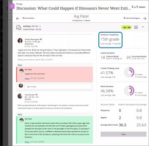 Discussion board analytics in Blackboard Ultra.