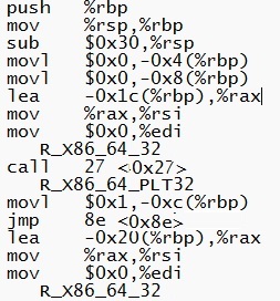 Figure 5: A snippet of assembly programming language code.